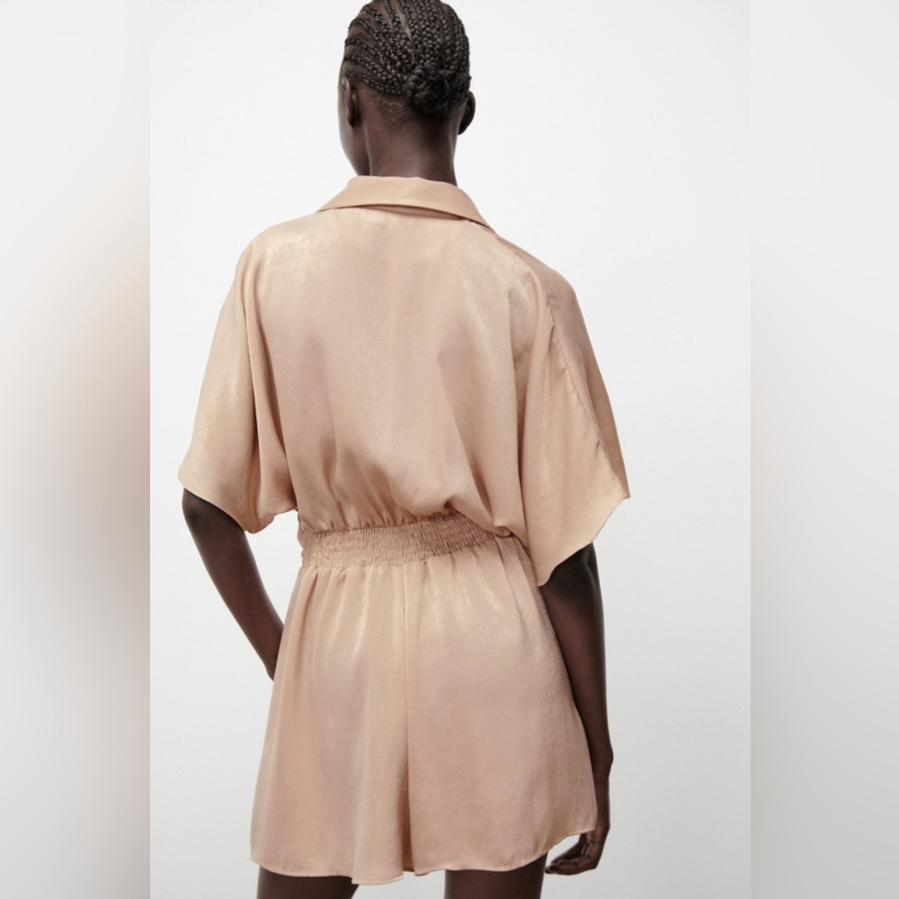 🌻HP🌻Zara Women’s X-Small Satin Effect Knot Jumpsuit - Picture 4 of 8